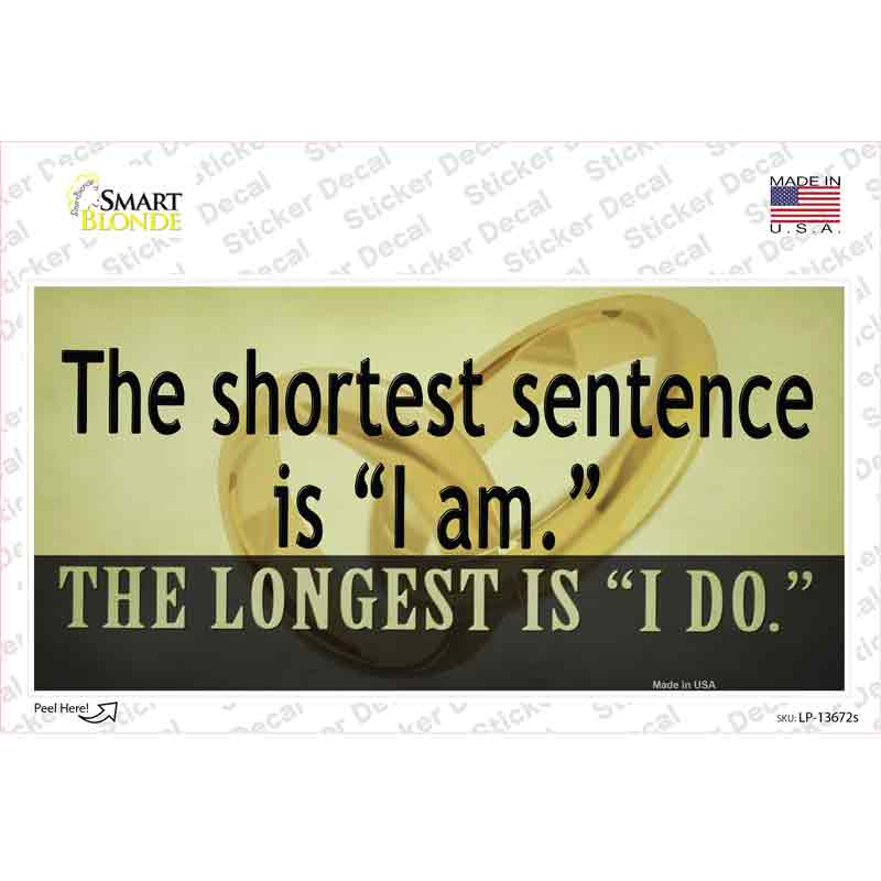 Longest Sentence I Do Novelty Sticker Decal