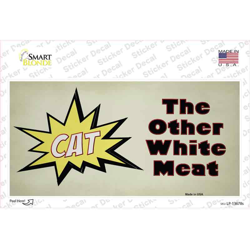 Cat Other White Meat Novelty Sticker Decal