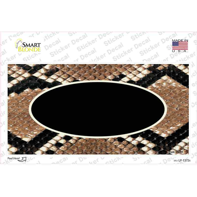 Snake With Black Center Oval Novelty Sticker Decal