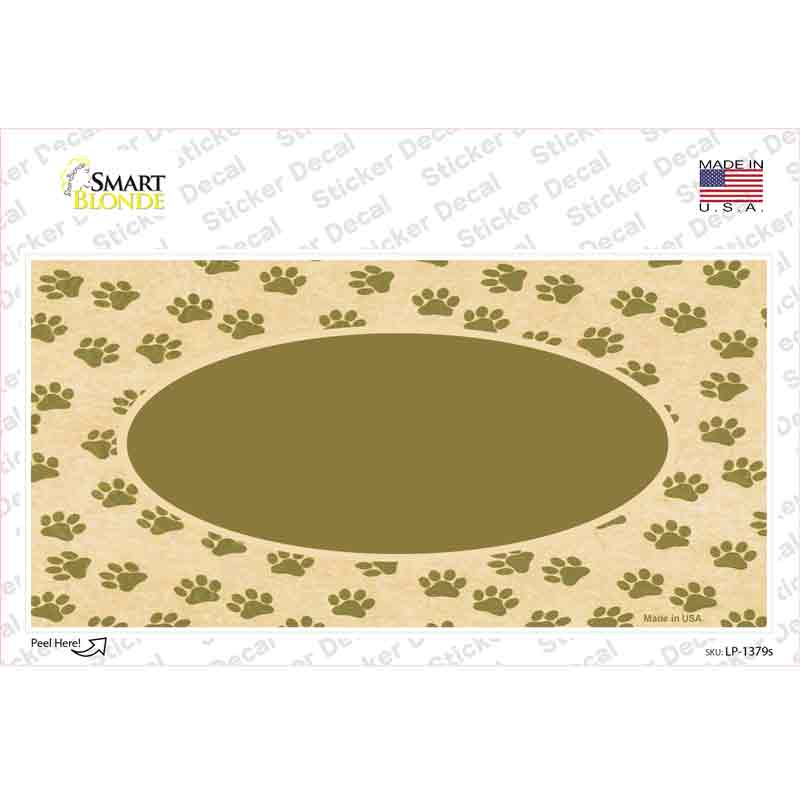 Paw With Center Oval Novelty Sticker Decal