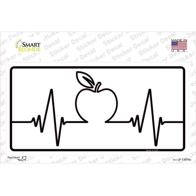 Apple Heart Beat Novelty Sticker Decal