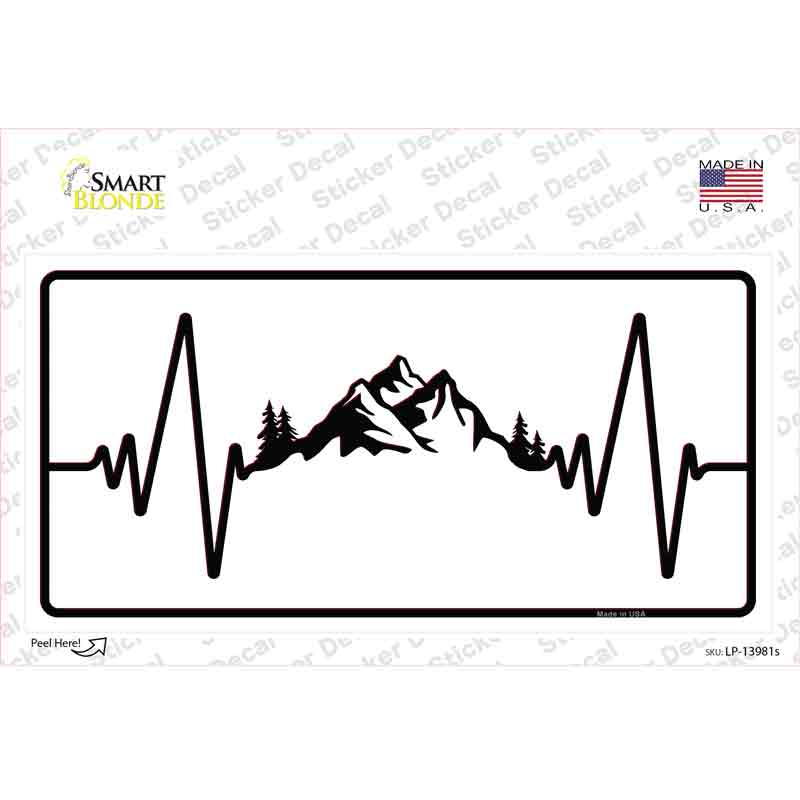 Mountains Heart Beat Novelty Sticker Decal