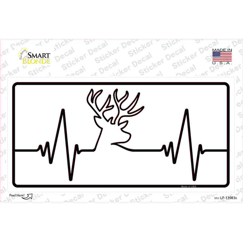 Deer Heart Beat Novelty Sticker Decal