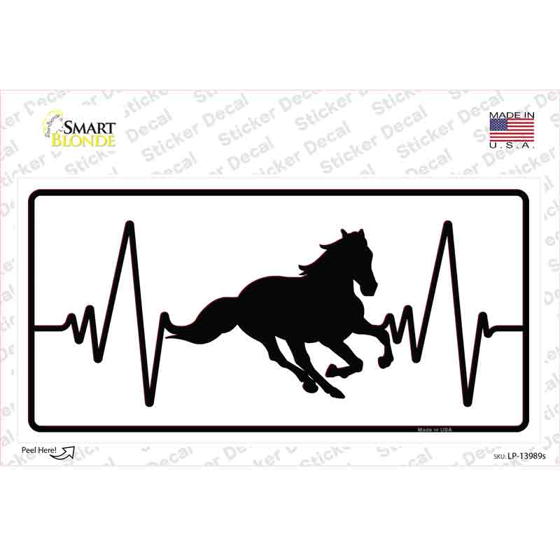 Horse Heart Beat Novelty Sticker Decal