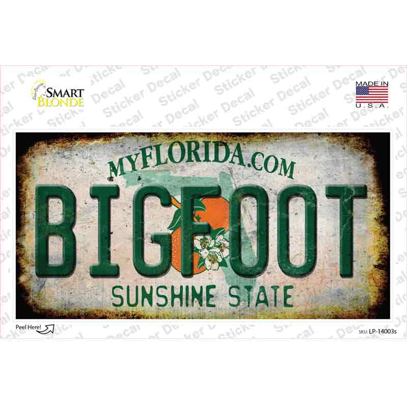 Bigfoot Florida Novelty Sticker Decal