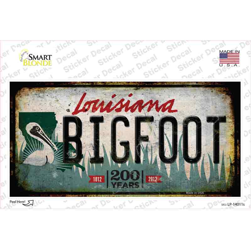Bigfoot Louisiana Novelty Sticker Decal