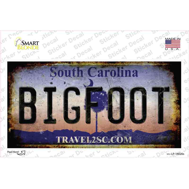Bigfoot South Carolina Novelty Sticker Decal