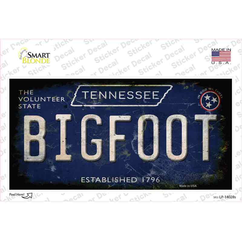 Bigfoot Tennessee Novelty Sticker Decal