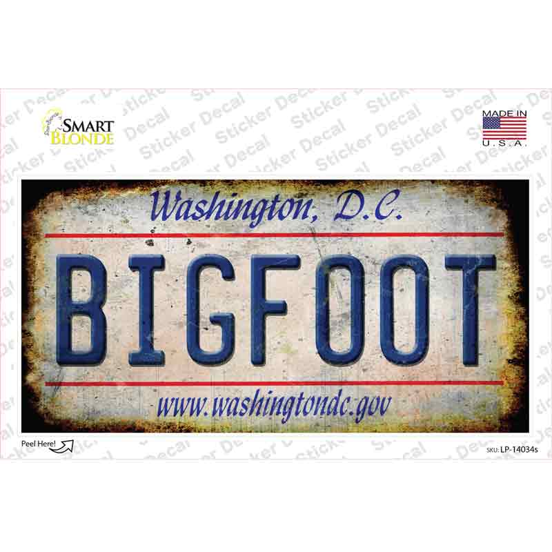 Bigfoot Washington DC Novelty Sticker Decal