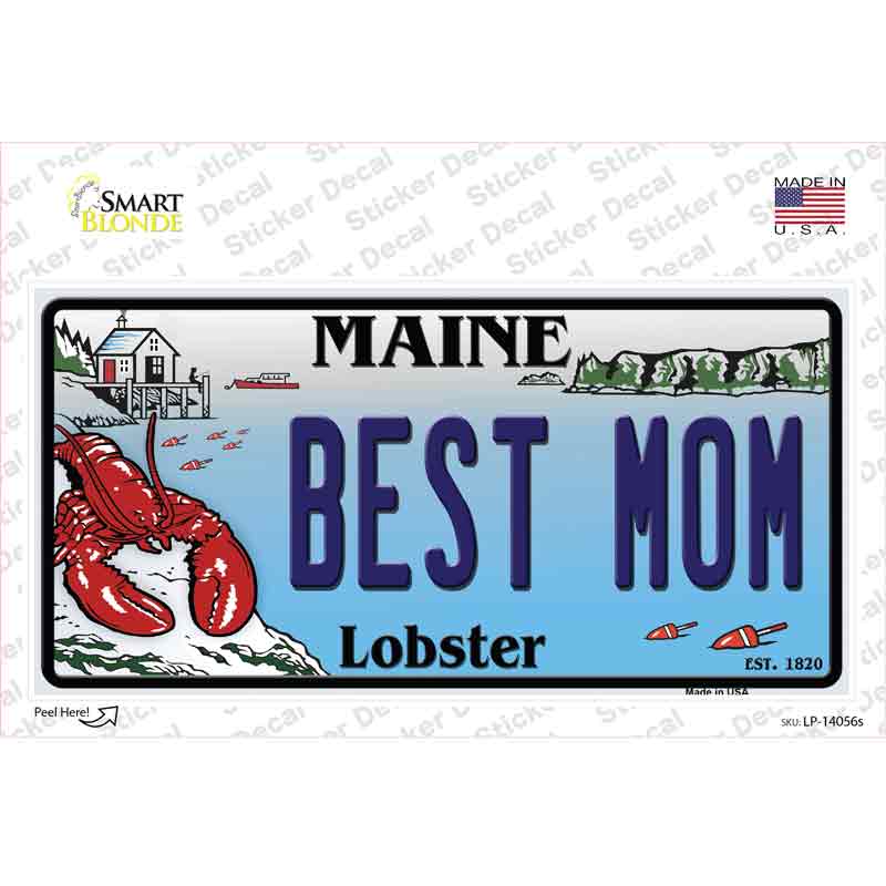 Best Mom Maine Lobster Novelty Sticker Decal