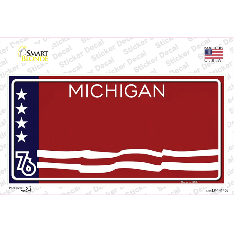 Michigan Bicentennial 76 Novelty State Blank Sticker Decal