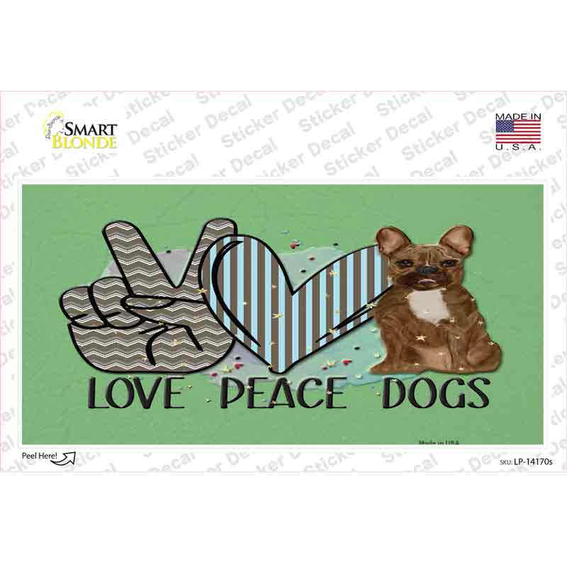 Peace Love Dogs Novelty Sticker Decal