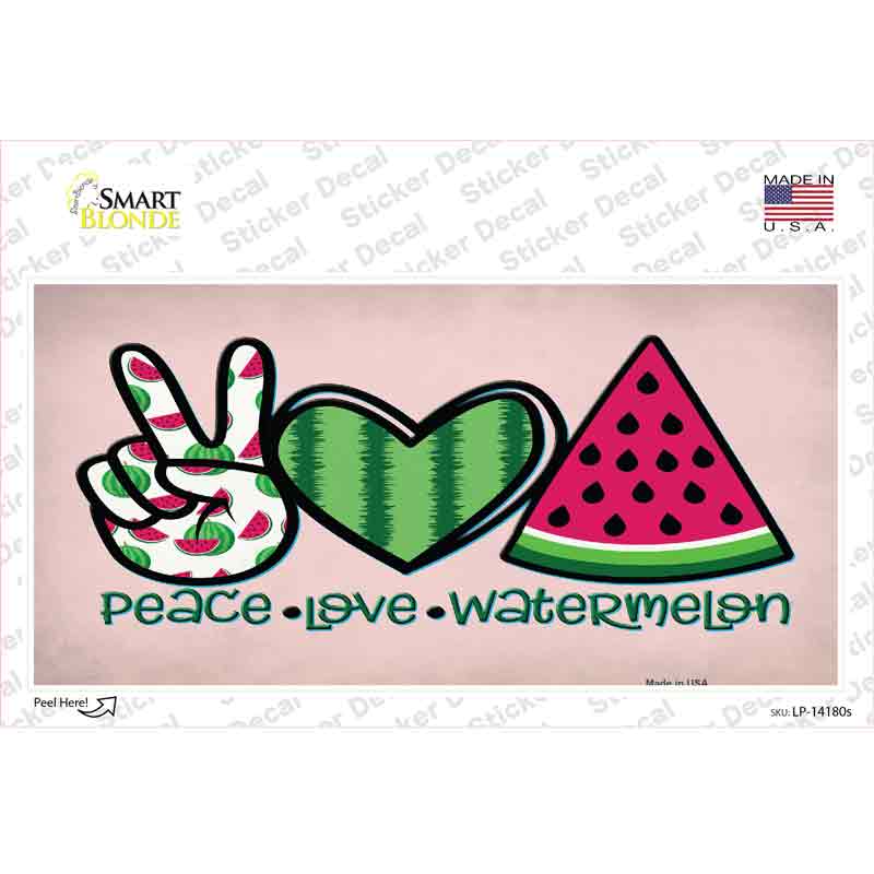 Peace Love Watermelon Novelty Sticker Decal