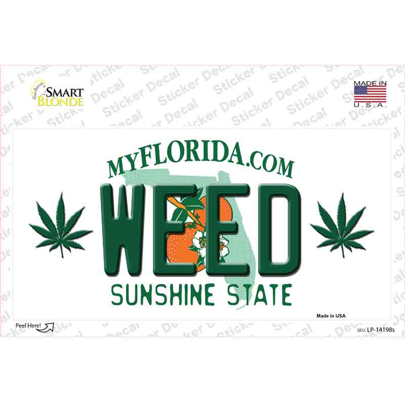 Weed Florida Novelty Sticker Decal