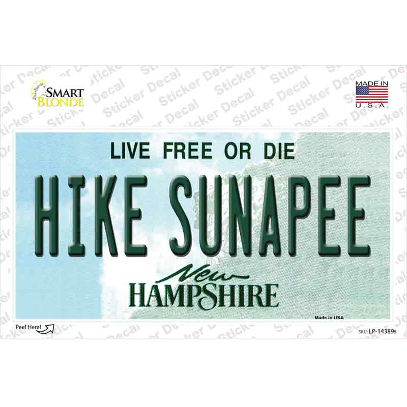 Hike Sunapee New Hampshire Novelty Sticker Decal