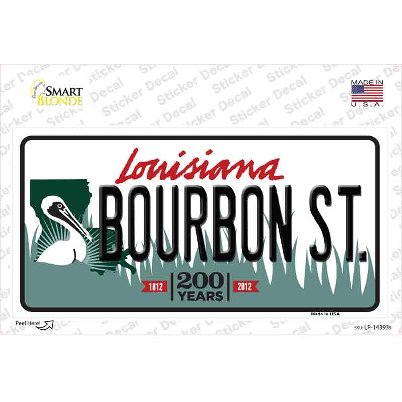 Bourbon St Louisiana Novelty Sticker Decal