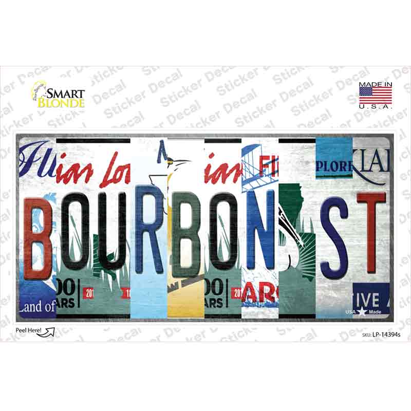 Bourbon St License Plate Art Novelty Sticker Decal