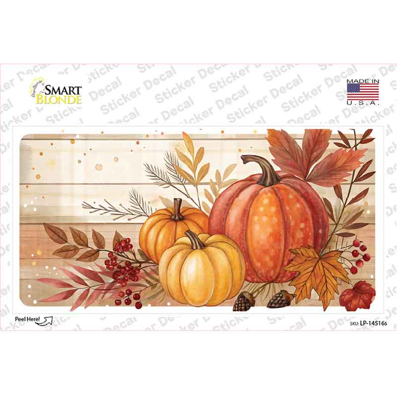 Autumn Pumpkins & Leaves Novelty Sticker Decal LP-14516s