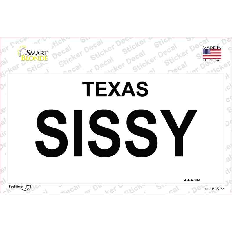 SISSY Novelty Sticker Decal
