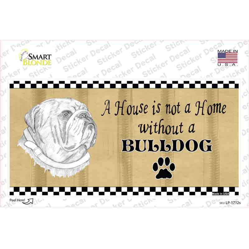 Pencil Sketch Bulldog Novelty Sticker Decal