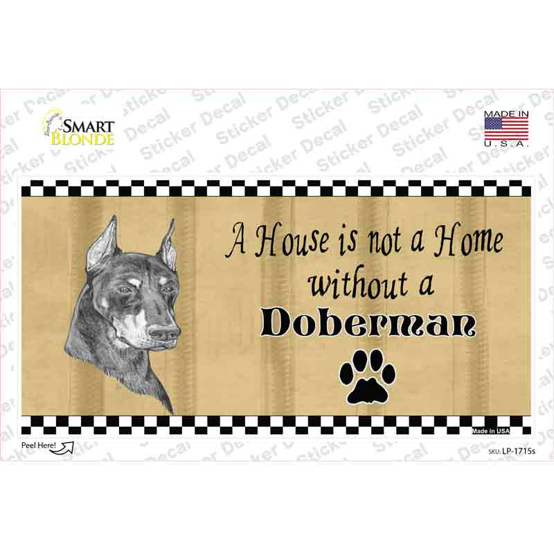 Pencil Sketch Doberman Dog Novelty Sticker Decal