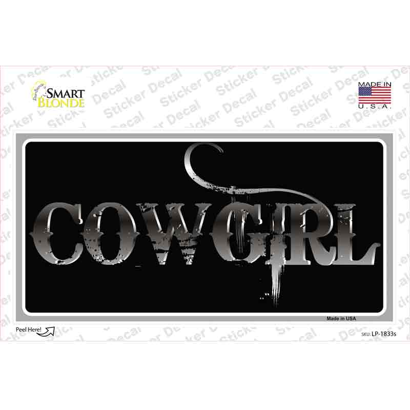 Cowgirl Black Novelty Sticker Decal