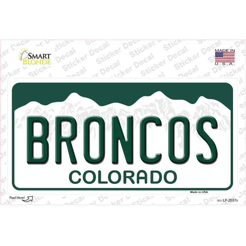 Broncos Colorado State Novelty Sticker Decal