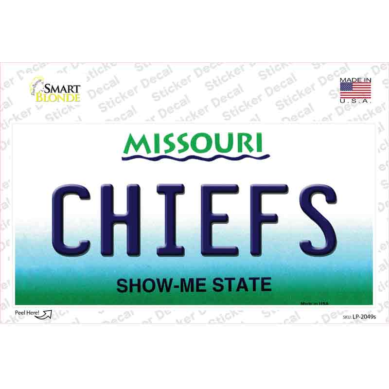 Chiefs Missouri State Novelty Sticker Decal