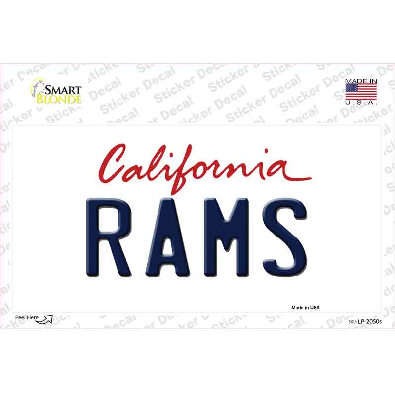 Rams California State Novelty Sticker Decal