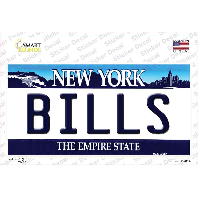 Bills New York State Novelty Sticker Decal