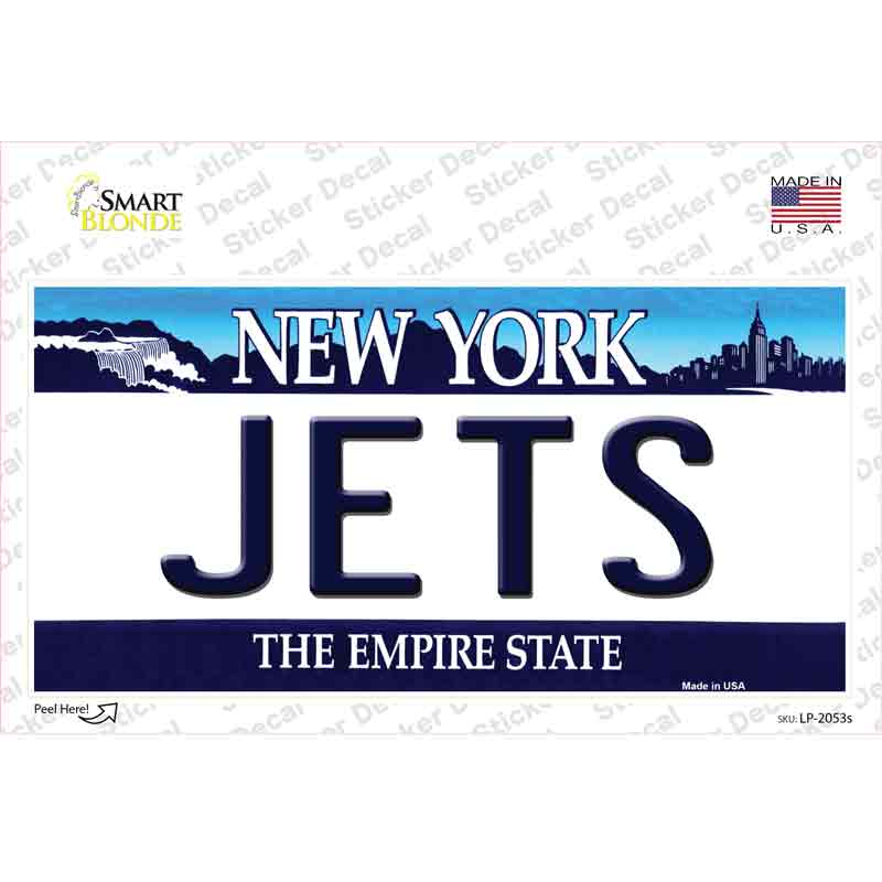 Jets New York State Novelty Sticker Decal