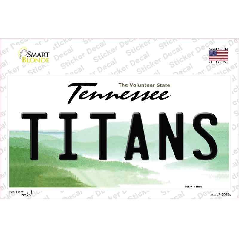 Titans Tennessee State Novelty Sticker Decal