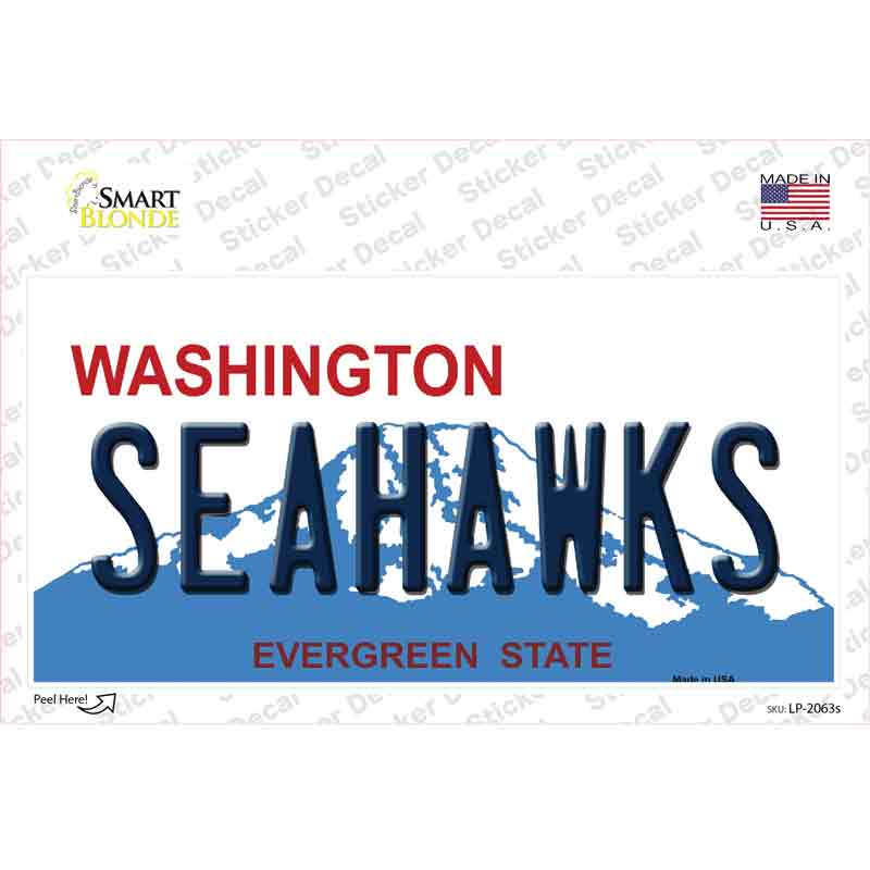 Seahawks Washington State Novelty Sticker Decal