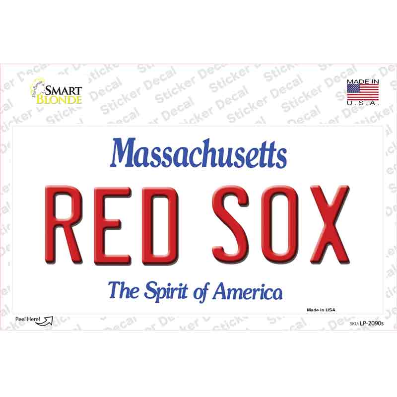 Red Sox Massachusetts State Novelty Sticker Decal