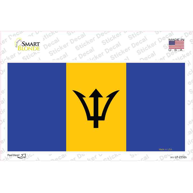 Barbados Flag Novelty Sticker Decal