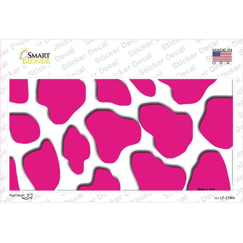 Pink White Giraffe Novelty Sticker Decal