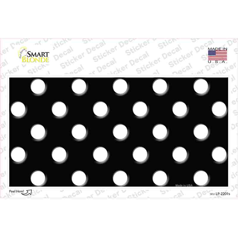 White Polka Dots Black Novelty Sticker Decal