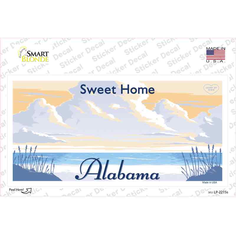 Alabama State Blank Novelty Sticker Decal