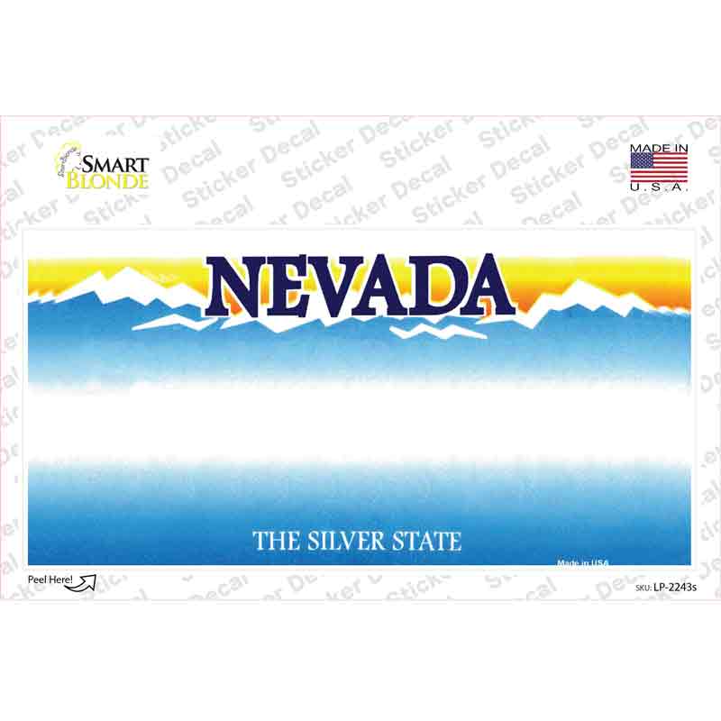 Nevada State Blank Novelty Sticker Decal