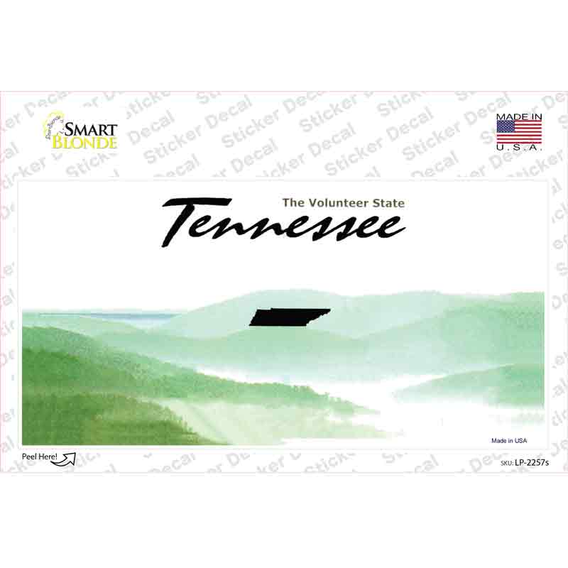 Tennessee State Blank Novelty Sticker Decal