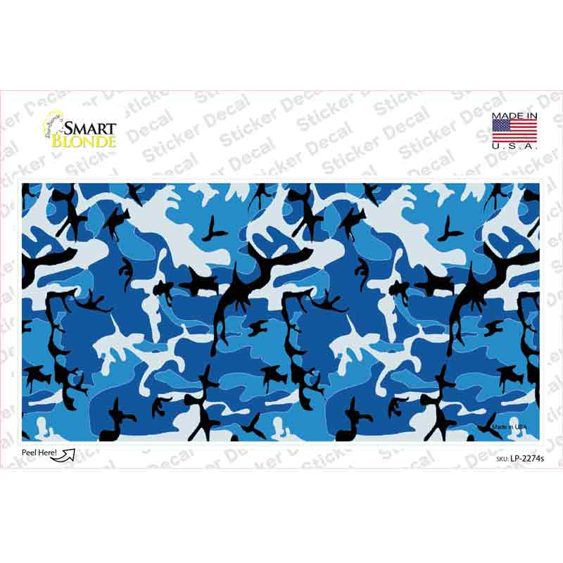 Blue Camouflage Novelty Sticker Decal