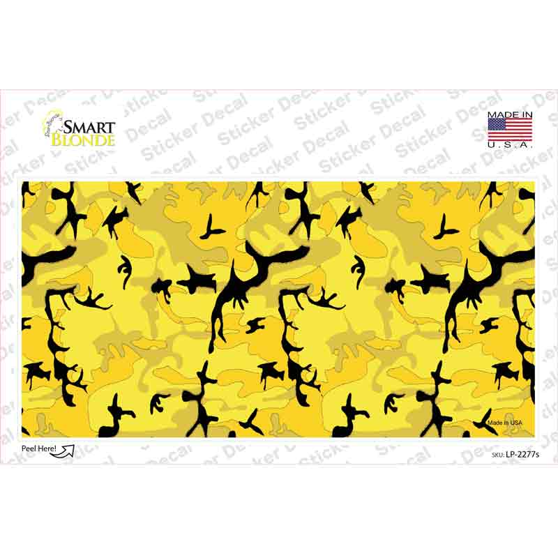Yellow Camouflage Novelty Sticker Decal