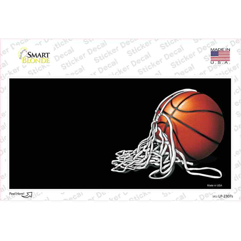 Basketball With Net Offset Novelty Sticker Decal