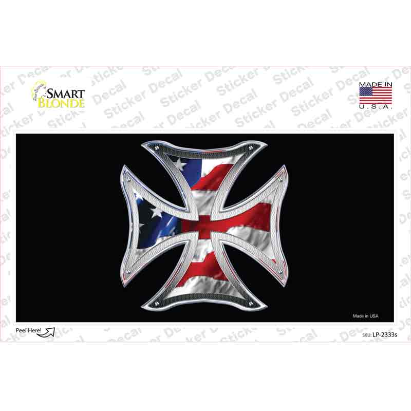 Maltese Cross Flag Novelty Sticker Decal