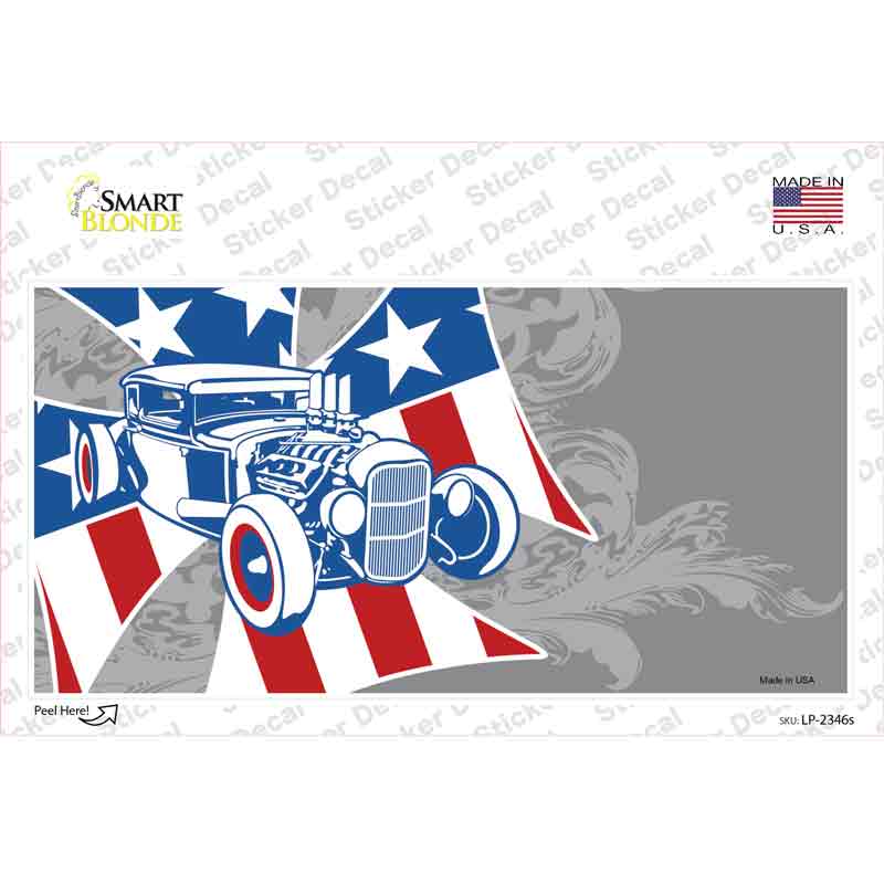 Retro Rod Offset Novelty Sticker Decal