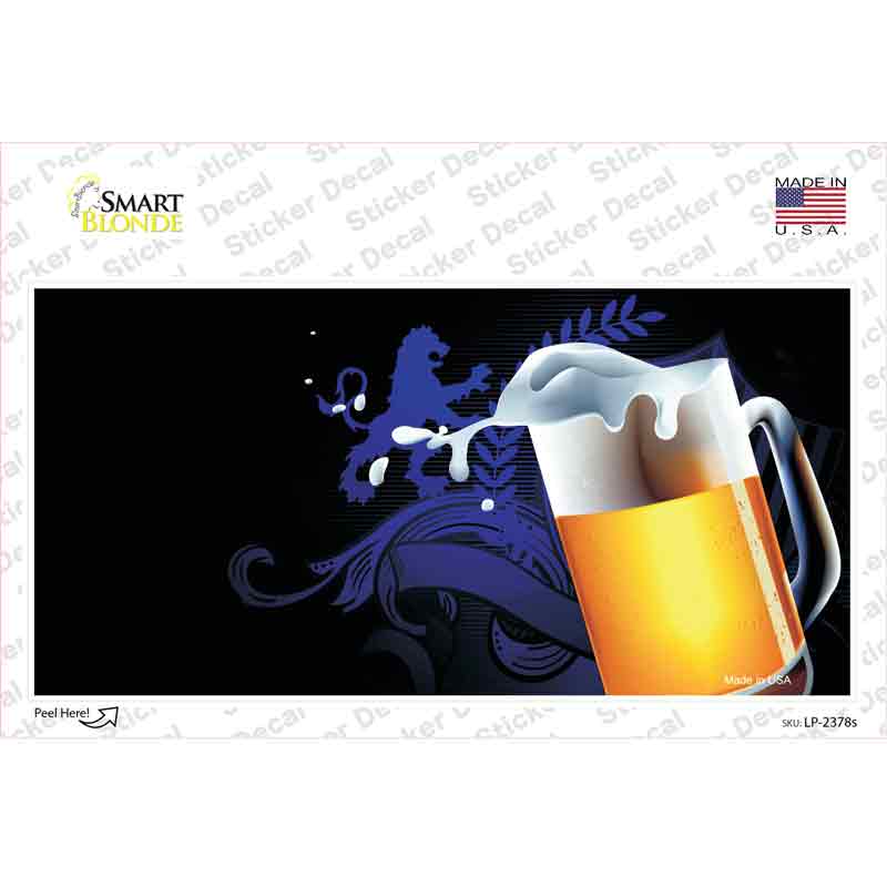 Frothy Beer Mug Offset Novelty Sticker Decal
