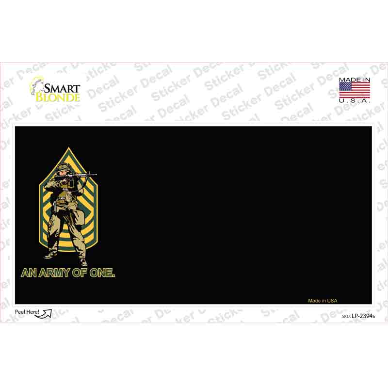 An Army of One Offset Motorcycle Novelty Sticker Decal