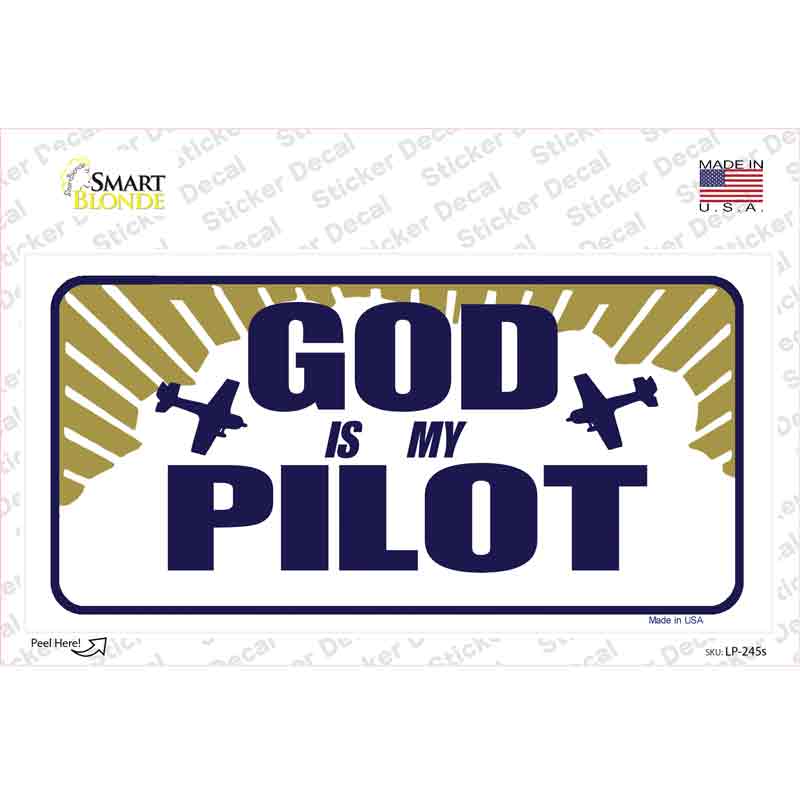 God Is My Pilot Vanity Novelty Sticker Decal