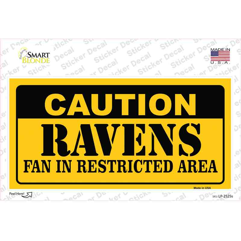 Caution Ravens Novelty Sticker Decal