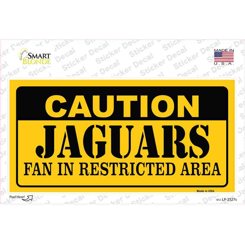 Caution Jaguars Novelty Sticker Decal